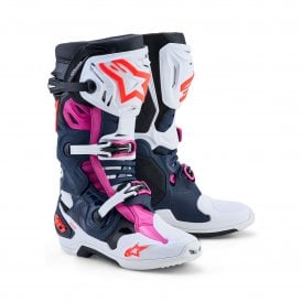 Alpinestars Tech 10 Supervented - Dark Blue White Black Fuxia - US 12 / EU 47