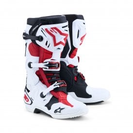 Alpinestars Tech 10 - White Black Bright Red - US 10 / EU 44.5