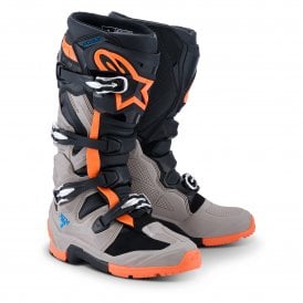 Alpinestars Tech 7 Enduro - Black Warm Gray Orange Fluo - US 10 / EU 44.5