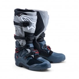 Alpinestars Tech 7 Enduro Drystar - Dark Gray Mid Gray Bright Red - US 9 / EU 43