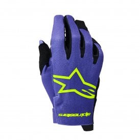 Alpinestars Youth Radar Gloves Purple Yellow Fluo - S
