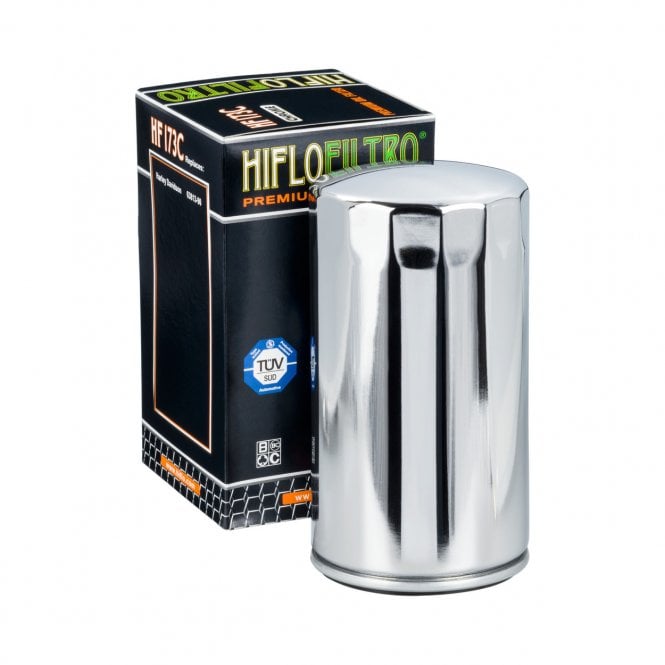 Hiflofiltro  Oil Filter Chrome Finish HF173C