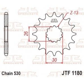JT Front Sprocket JTF1180.17RB - Rubber Cushioned