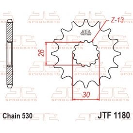 JT Front Sprocket JTF1180.18RB - Rubber Cushioned