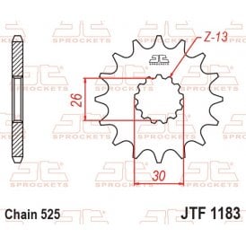 JT Front Sprocket JTF1183.18RB - Rubber Cushioned