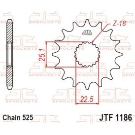 JT Front Sprocket JTF1186.17RB - Rubber Cushioned