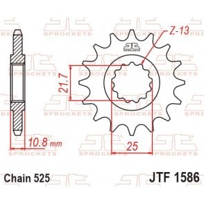 JT Front Sprocket JTF1586.16RB - Rubber Cushioned
