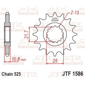 JT Front Sprocket JTF1586.17RB - Rubber Cushioned
