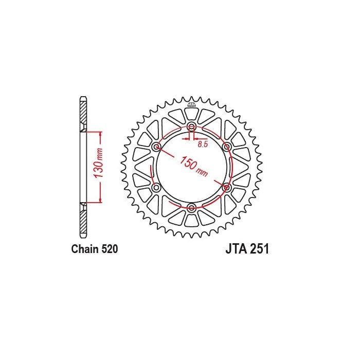 JT Sprockets JT Racelite Aluminium Black Sprocket JTA251.48BLK