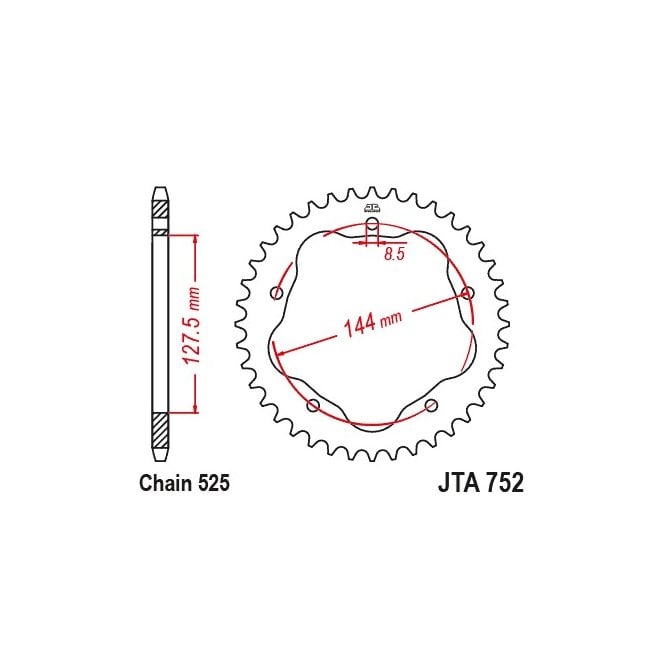 JT Sprockets JT Racelite Aluminium Black Sprocket JTA752.36BLK