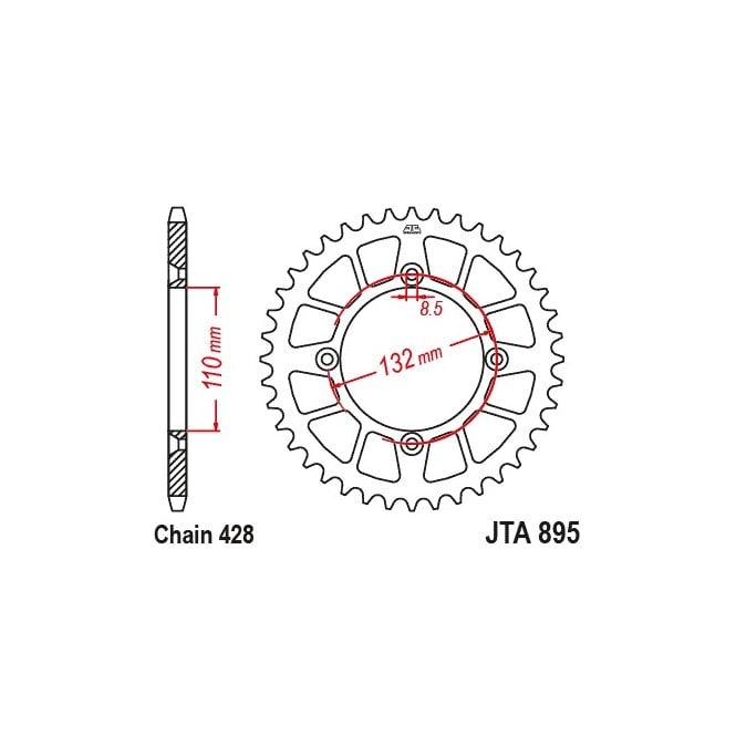 JT Sprockets JT Racelite Aluminium Red Sprocket JTA895.49RED