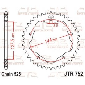 JT Rear Sprocket JTR752.39 - To Fit JTA750B Adapter