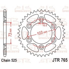 JT Rear Sprocket JTR765.42 Zinc Black Coating