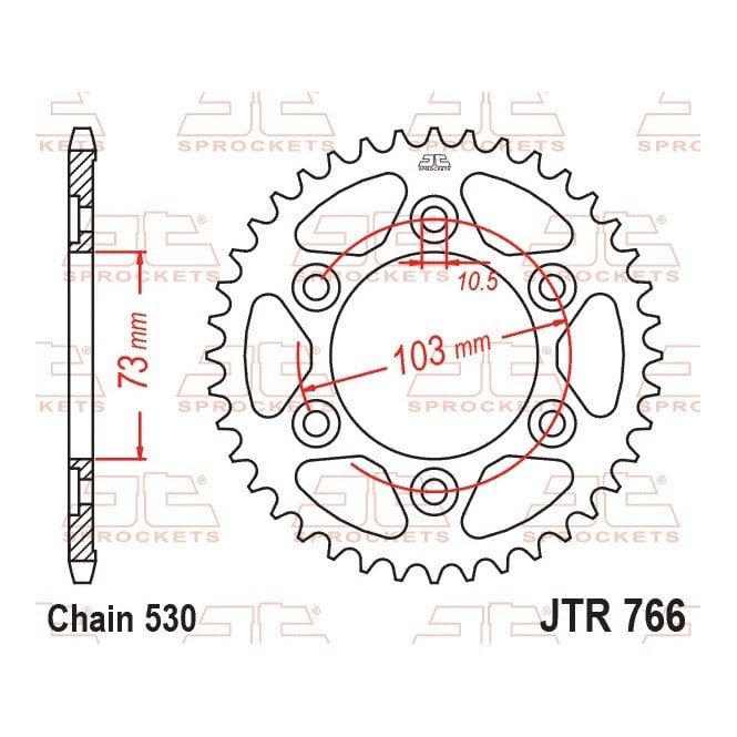 JT Sprockets JT Rear Sprocket JTR766.43