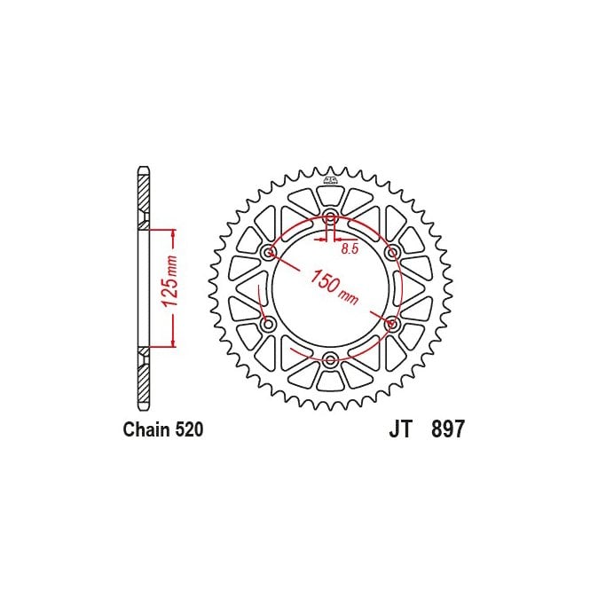 JT Sprockets JT Twinstar Steel/Alu Orange Sprocket JTX897.41ORG