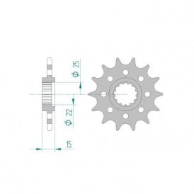 Sprocket Front Afam 24507-15 No JTF - Special Order