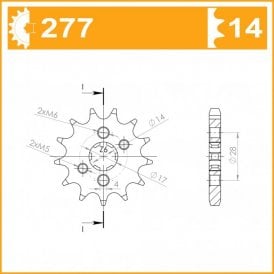 Sprocket Front C3340-14 JTF277 Afam 49200