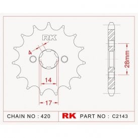 Sprocket Front RK-C2143-12 JTF1129 Afam 49101