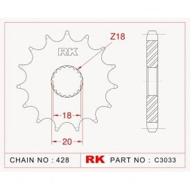 Sprocket Front RK-C3033-14 JTF426 Afam 22200