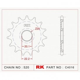 Sprocket Front RK-C4016-13 JTF1590 Afam 21309