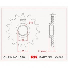 Sprocket Front RK-C4065-17 JTF1902 Afam 73303 JTF1902