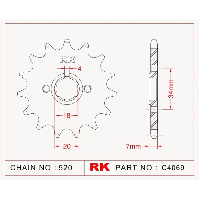 RK Sprocket Front -C4069-13 JTF329 Afam 20202