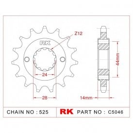 Sprocket Front RK-C5046-17 JTF1372 Afam 20614