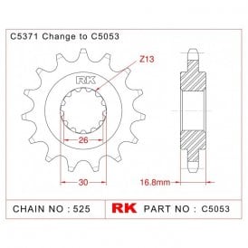 Sprocket Front RK-C5053-16 JTF1370 Afam 20612