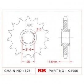 Sprocket Front RK-C5055-15 JTF297 Afam 20405