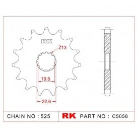 Sprocket Front RK-C5058-14 JTF433 Afam 22404