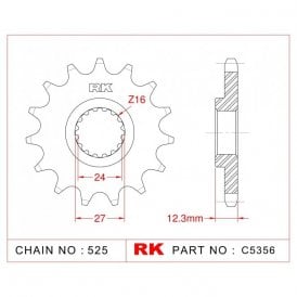 Sprocket Front RK-C5356-17 JTF444