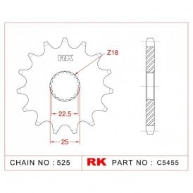 Sprocket Front RK-C5455-16 JTF1186