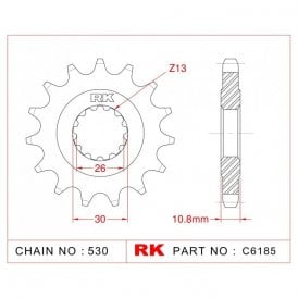 Sprocket Front RK-C6185-16 JTF579 Afam 21801