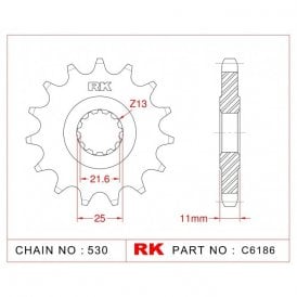 Sprocket Front RK-C6186-17 JTF580 Afam 21602