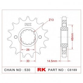 Sprocket Front RK-C6189-17 JTF339 Afam 20602