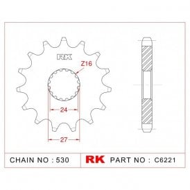 Sprocket Front RK-C6221-17 JTF423-17 Afam 22900-17