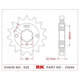 Sprocket Front RK-C6269-18 JTF288 Afam 20502