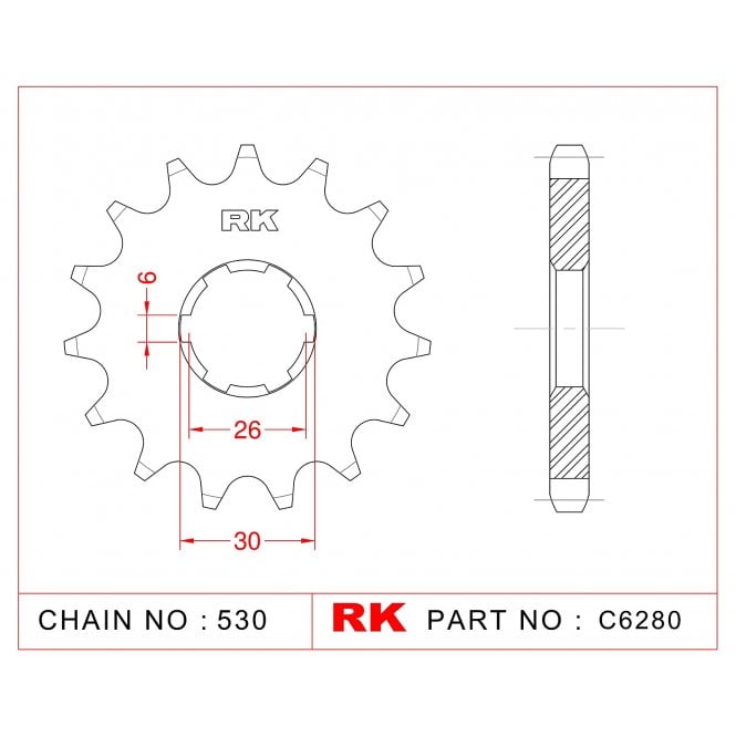 AFAM Sprocket Front RK-C6280-17 JTF568  21600
