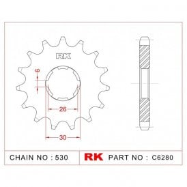 Sprocket Front RK-C6280-17 JTF568 Afam 21600