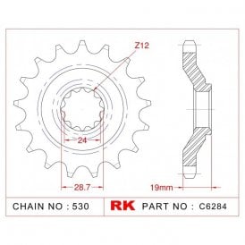 Sprocket Front RK-C6284-17 AFAM 24805 JTF527 530 pitch