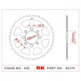Sprocket Rear B2276-46 JTR 801-46 AFAM 14100 (Suz TS)