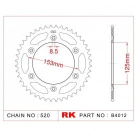 Sprocket Rear JTR210 RK-B4012-45 Afam 10212 CHT2102
