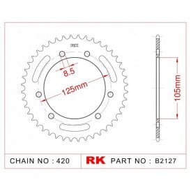 Sprocket Rear RK-B2127-53 JTR1131 Afam 47103