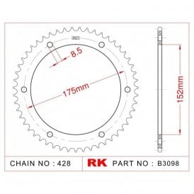 Sprocket Rear RK-B3098-57 JTR839 Afam 12207