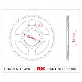 Sprocket Rear RK-B3106-37 JTR838