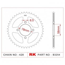 Sprocket Rear RK-B3254-47 JTR810 Afam 14201