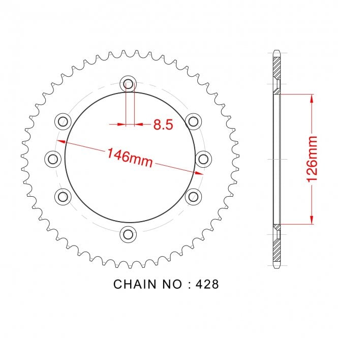 AFAM Sprocket Rear RK-B3260-50 JTR805  14202 - Special Order