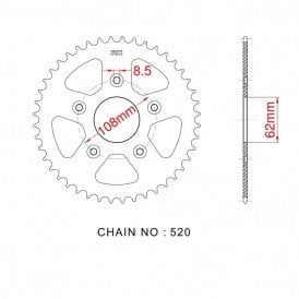 Sprocket Rear RK-B4016-39 JTR701 Afam 44203