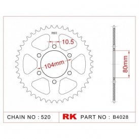 Sprocket Rear RK-B4028-43 JTR1478 Afam 16606