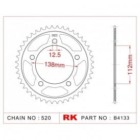 Sprocket Rear RK-B4133-41 JTR1316 Afam 10627